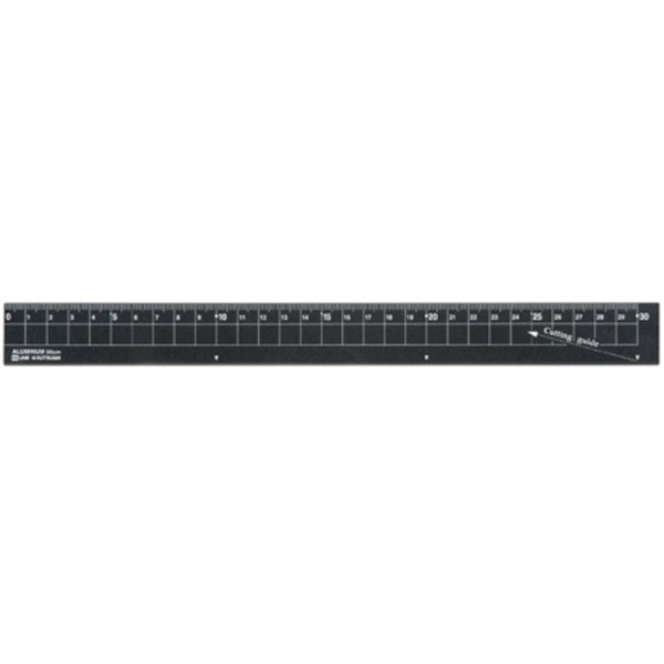 文房具 『アルミ定規30cm ブラック XS30BK』 KUTSUWA クツワ 画材