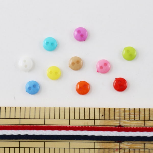 ボタン 『プラボタン MIX 6mm』 服飾,ボタン・バックル,ボタン,形から