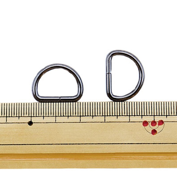 レザー金具 『Dカン 黒ニッケル 15mm 2個入り』 工芸,皮革,金具,Dカン