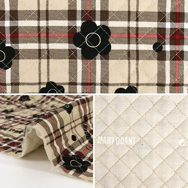 数量5から】 生地 『 MARY QUANT オックスキルト タータンチェック