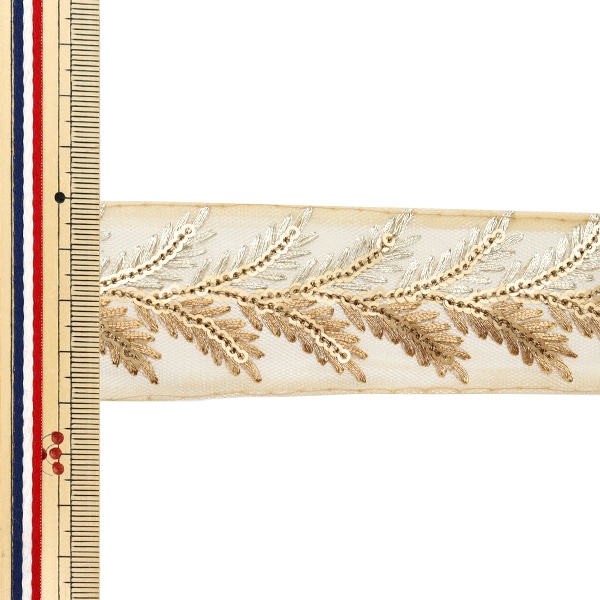 数量5から】 手芸ブレード 『2024 インド刺繍ブレード ベージュ
