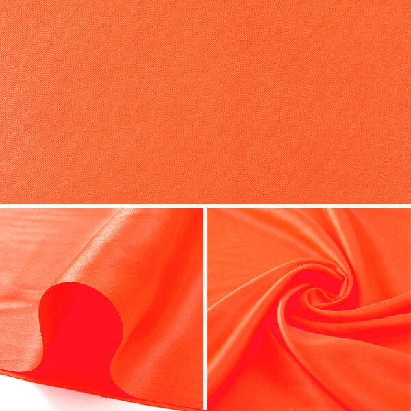 サテンシート オレンジ 数量5から 生地 『コスチュームサテン 38 パッションオレンジ (蛍光