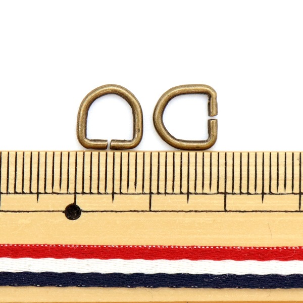 かばん材料 『Dカン 9mm アンティークゴールド 10個入り AK-6-8