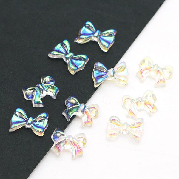 レジン材料 『ビジュクレール リボンパーツ オーロラ 2種×各5個入り 10