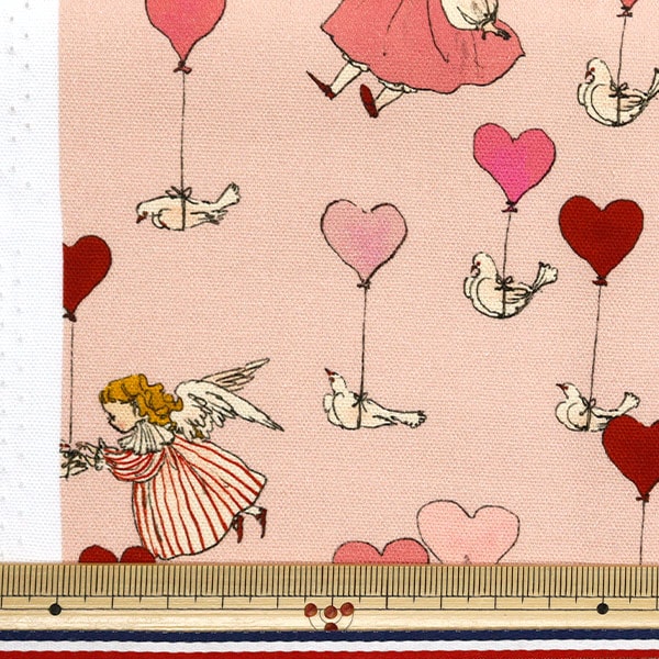 生地 『Kurahashi Rei オックス カットクロス 約145cm×50cm ハート KRF