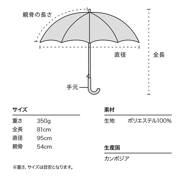 雨具 『長傘 16本骨切り継ぎライン ベージュ 8297-04-001』 wpc