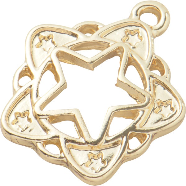 手芸金具 『チャーム 星&月 #10500 シルバー』 ビーズ,ビーズ金具