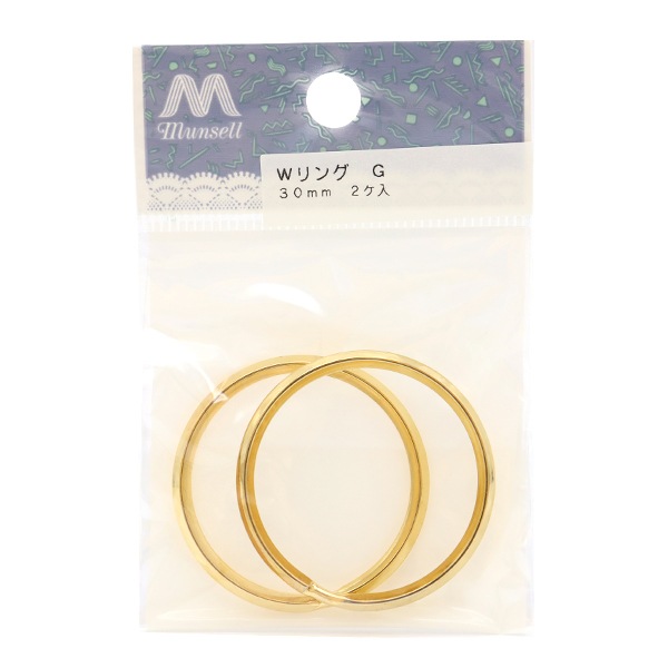 手芸金具 『Wリング ゴールド 3cm』 工芸,皮革,金具