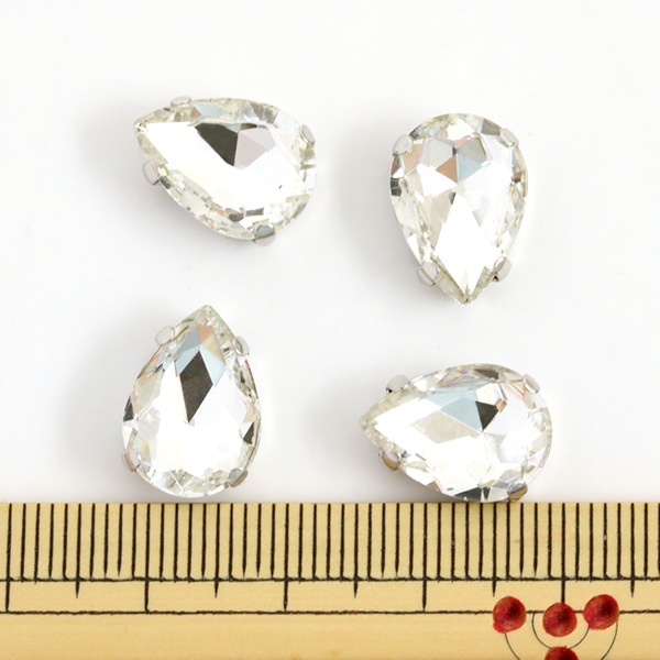 アクセサリー素材 『ガラスビジューパーツ GN-29-04S ドロップ 10×14mm