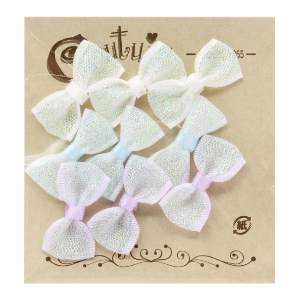 手芸パーツ 『ミニリボンパーツ 9個入り ラメ TRP-28』 服飾,パーツ