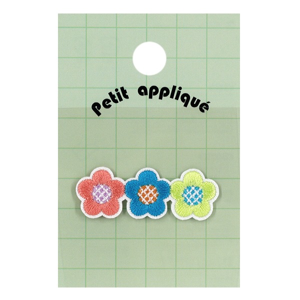 ワッペン 『刺しゅうワッペン 3連フラワー WP-040』 雑貨,ワッペン