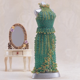 ビーズキット 『ビーズキット リーフグリーンのホルターネックドレス 2