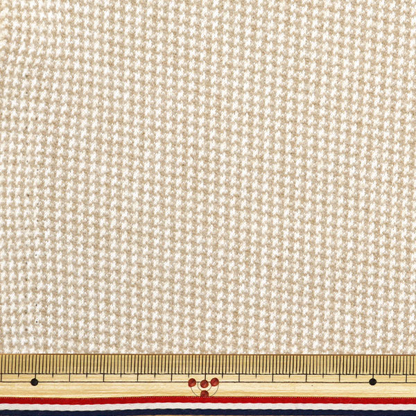 数量5から】 生地 『ウールライク ポリエステル 千鳥格子 サンド WLLKP