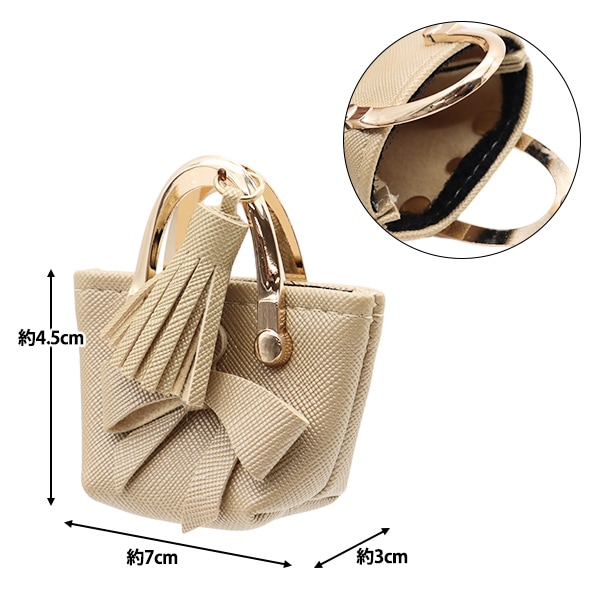 ドール用品 『ドール用 ミニチュア リボン付きトートバッグ ゴールド
