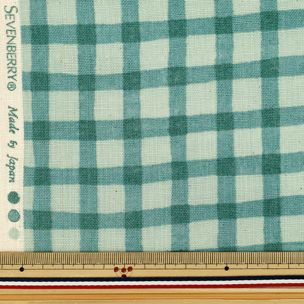数量5から】 生地 『リネンライクスラブ Bicolor チェック グリーン
