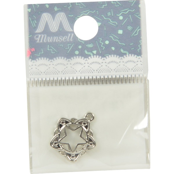 手芸金具 『チャーム 星 #10499 シルバー』 ビーズ,ビーズ金具