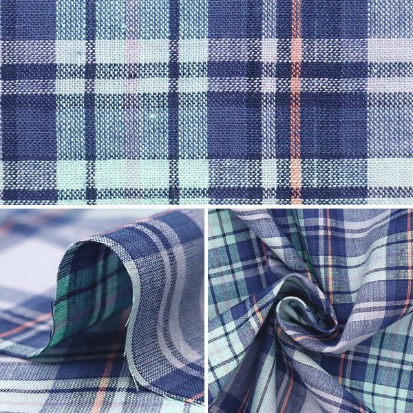 ★レア希少★イッセイミヤケ 15AW 格子柄スラックス パープル チェック 1 数量5から】 生地 『マドラスチェック パープル×サックス RC-481-141