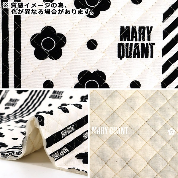 数量5から】 生地 『 MARY QUANT オックスキルト ストライプ ブラック