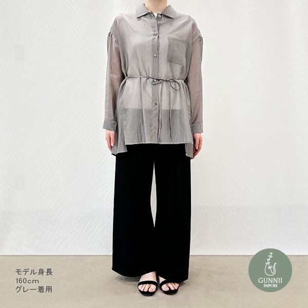 トップス 『シアーラージタックオーバーシャツ グレー SA00331