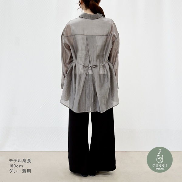 トップス 『シアーラージタックオーバーシャツ グレー SA00331-30-GY