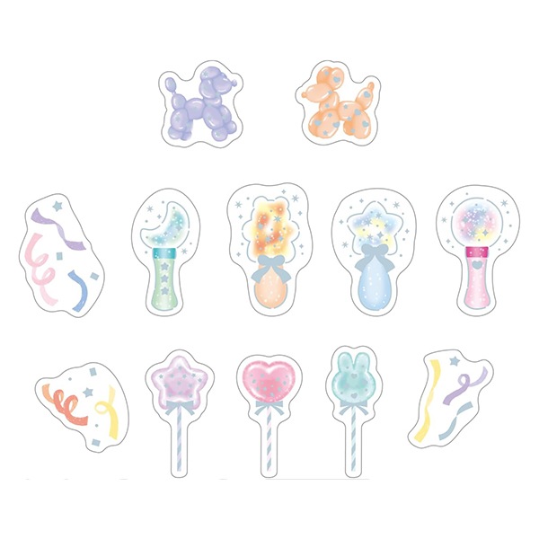 文具 『キラキラクリアフレークシール Party time KFS-029』 画材