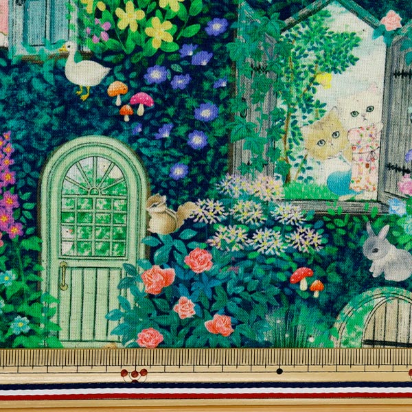 数量5から】 生地 『22fabric 綿麻シーチング デジタルプリント