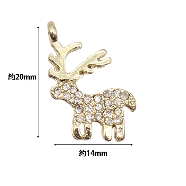 アクセサリー素材 『クリスマスチャーム トナカイ 1個入り ゴールド
