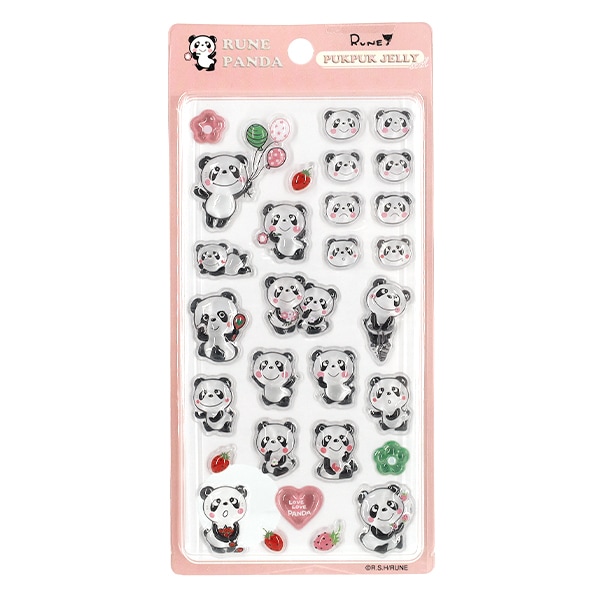 ぷっくりシール 『PUKPUK JELLYシール ルネ2 パンダ3』 画材・文具