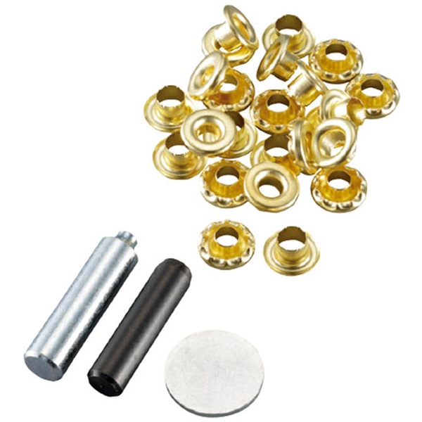 レザー金具 『両面ハトメキット 4mm 真鍮 12組 51290』 工芸,皮革,道具