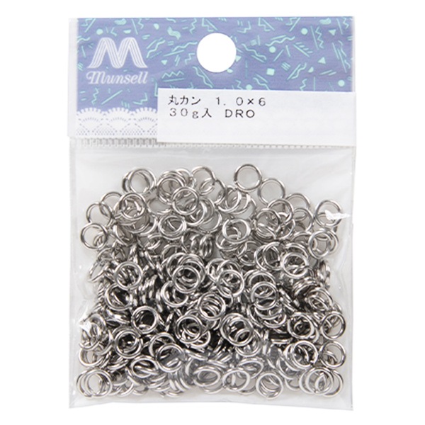 手芸金具 『丸カン 1.0mm×6mm シルバー 30g入り』 ビーズ,ビーズ金具