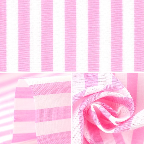 数量5から】 生地 『先染ストライプ 大 ピンク CO-STL-PI』 コットン