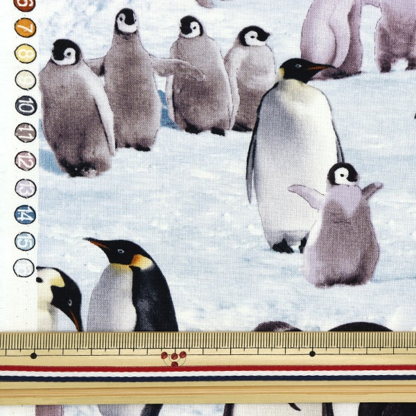 CHACO　USAコットン　ハンドメイド　ペンギン　入学　入園　オーダー 数量5から】 生地 『USAコットン ペンギンズ 490-SNOW』 USAコットン