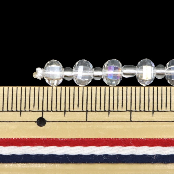 ビーズ 『ガラスビーズ マルチカット 6mm クリスタルオーロラ JIN24-G