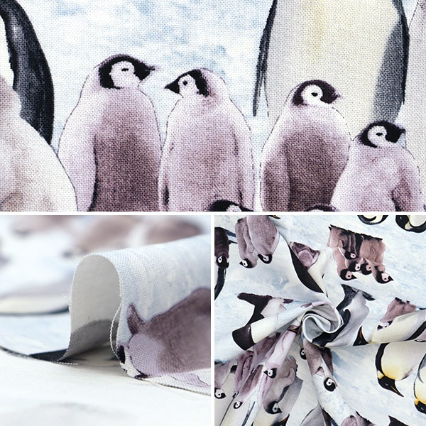 CHACO　USAコットン　ハンドメイド　ペンギン　入学　入園　オーダー 数量5から】 生地 『USAコットン ペンギンズ 490-SNOW』 USAコットン