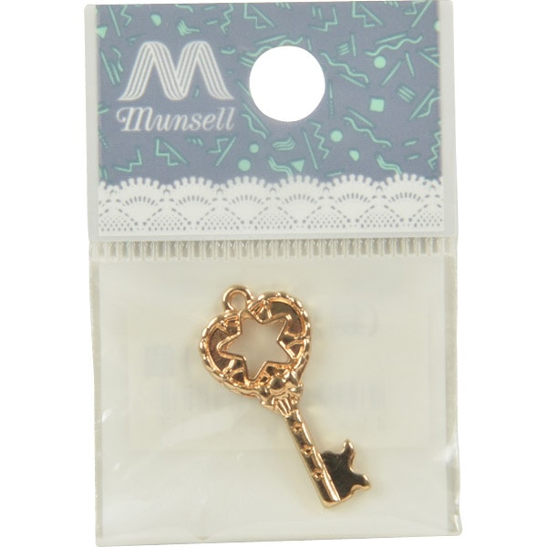 手芸金具 『チャーム 鍵 #10501 ゴールド』 ビーズ,ビーズ金具