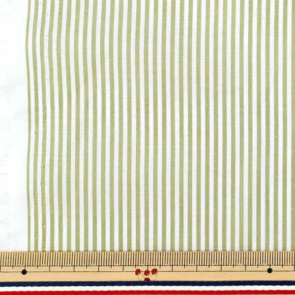 数量5から】 生地 『先染ストライプ グリーン 25STS-GR』 生地,柄から