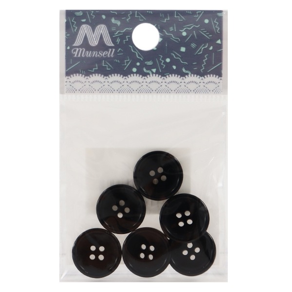 ボタン 『四つ穴ボタン 15mm 6ヶ入 PYTD10-15 黒』-ユザワヤ公式ネットショップ