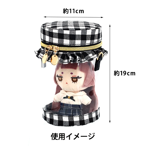 バッグ 『ドール用ギンガムフリルポーチ ブルー GFP-BL』 手芸