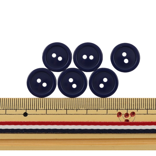 ボタン 『二つ穴ボタン 15mm 6個入り 紺 PYTD20-15』 服飾,ボタン