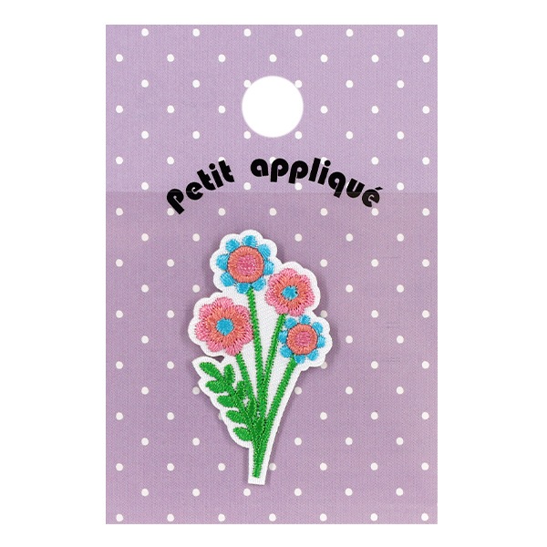 ワッペン 『刺しゅうワッペン 花 ブルー ピンク WP-044』 雑貨