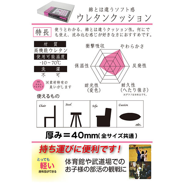 ヌードクッション 『ウレタンクッション 40x40cm』 手芸,材料| ホビー
