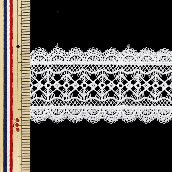 数量5から】 レースリボンテープ 『レース ホワイト 約4.8cm幅