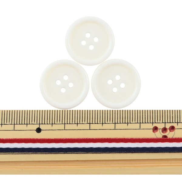 ボタン 『四つ穴ボタン 20mm 3ヶ入 PYTD10-20 オフ白』 服飾,ボタン