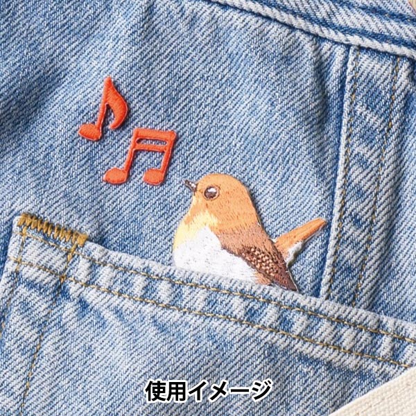 ワッペン 『刺繍ワッペンシール コマドリ UTN203』 雑貨,ワッペン