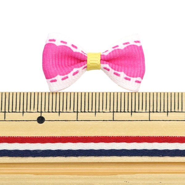 手芸パーツ 『ミニリボンパーツ ピンク・イエロー・グリーン TRP-25