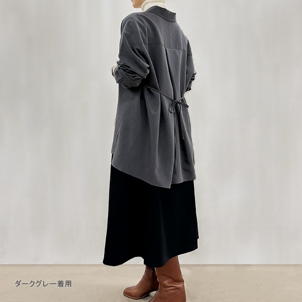 トップス 『ラージタックオーバーシャツ ダークグレー SA00333-30-GY