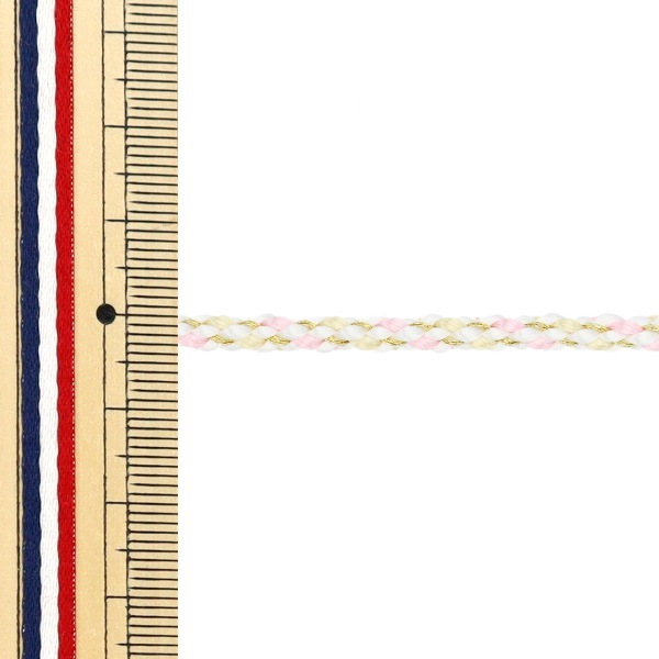 数量5から】 手芸ひも 『金打京組紐 1番色 白 幅約3.5mm 45716』 TOKYO