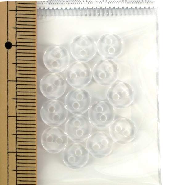ボタン 『裏ボタン 8mm 15個入り 透明 00-TOUMEI』 服飾,ボタン
