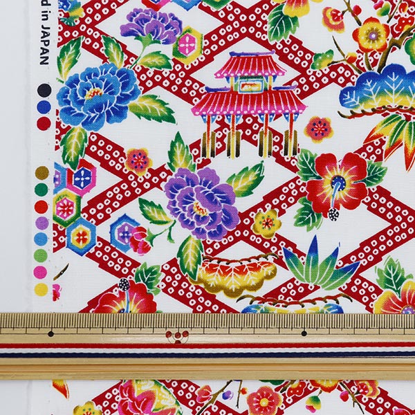 ⭐︎専用⭐︎花柄ラウンドカラー長袖　生地 数量5から】 生地 『ブロード 紅型調 AP42809-3A』 生地,柄から