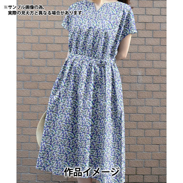 レオナール ビックダリア ストレッチコットン 花柄